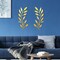 2 Pieces Metal Tree Leaf Wall Decor Vine Olive Branch Leaf Wall Art Living Room, Hallway Wall Decor Outdoor Decoration(Gold)